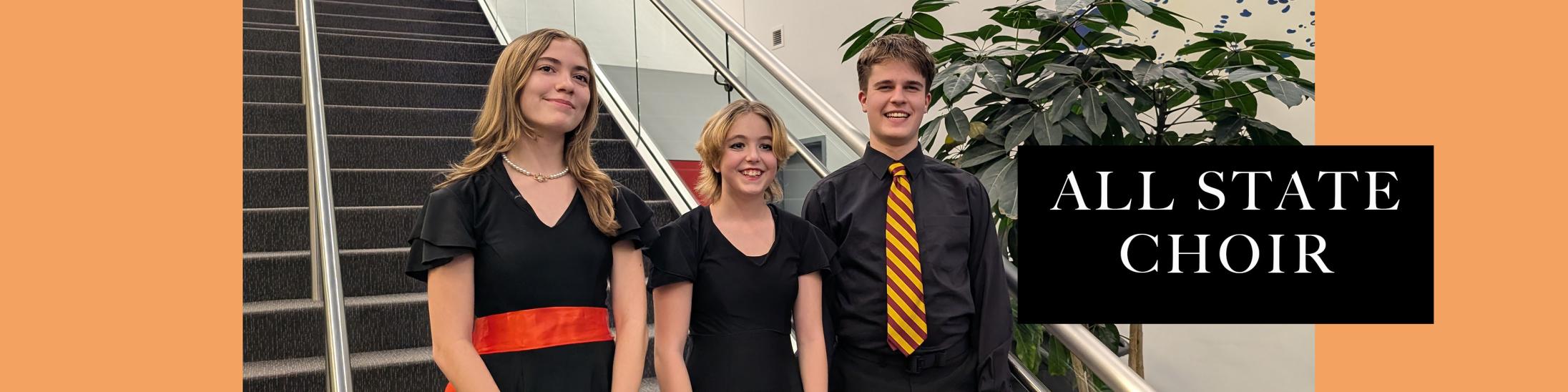 Three Boltz choir members invited to attend the All State Choir in Denver on Feb. 12 and 13