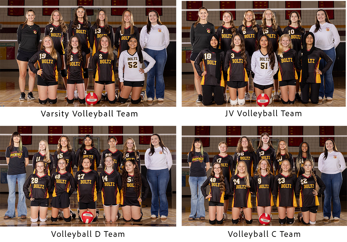 Girls Volleyball Team photos (Varsity, JV, C and D)