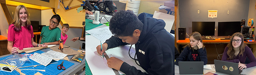 Students in technology classroom