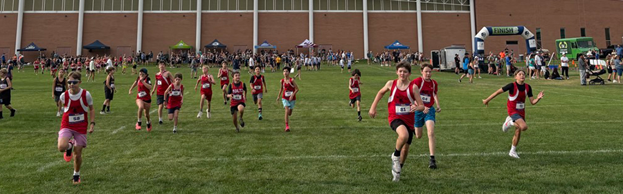 Boltz cross country boys at start of Martin Meet on Saturday Aug. 29